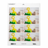 Étiquette Château de sable (Feuille entière)