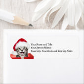 Étiquette Chaton de Noël (En situation)