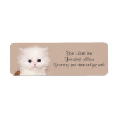 Étiquette Chaton persan blanc (Devant)