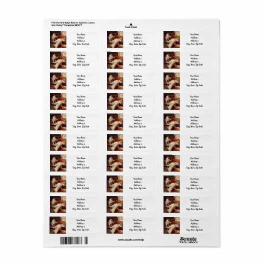 Étiquette Chatons et piano (Feuille entière)