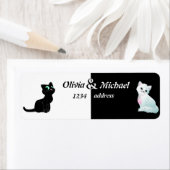 Étiquette Chatons noirs et blancs (En situation)