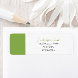 Étiquette Chats Amoureux Mariage Couleur Vert Uni & Blanc