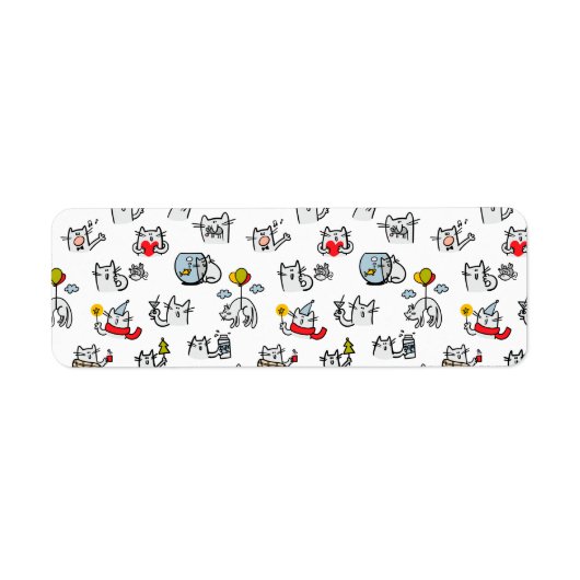 Étiquette Chats amusants, lait et magie. (Devant)