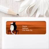 Étiquette Chats Citrouille Bougies Halloween (En situation)