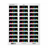 Étiquette Chats Colorés Modernes Adresse de Retour (Feuille entière)