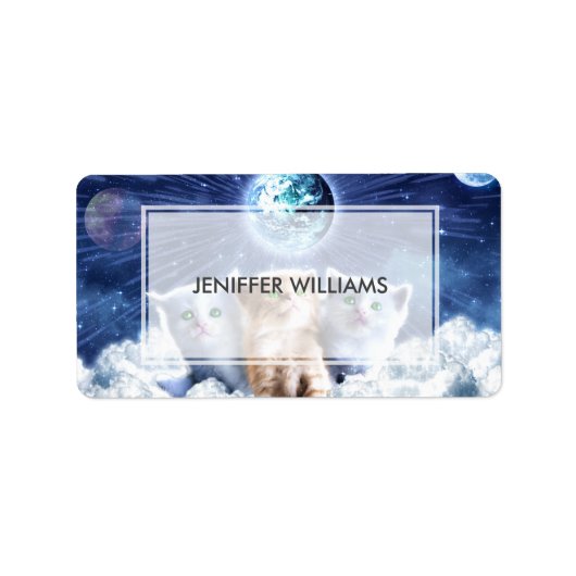 Étiquette Chats dans le nuage (Devant)