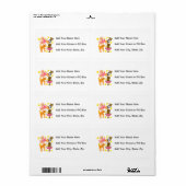 Étiquette Chats dansants (Feuille entière)