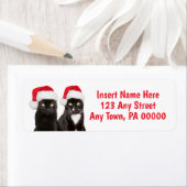 Étiquette Chats de Noël à Santa Hats (En situation)