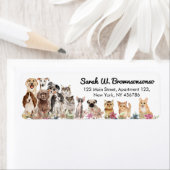 Étiquette Chats et Chiens blancs Floraux Groomer (En situation)