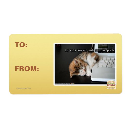 Étiquette Chats Lol avec USB (Devant)