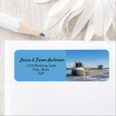 Étiquette Chauffeur d'hiver Manitoulin Adresse des Grands La (En situation)