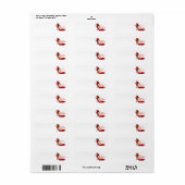 Étiquette Chaussures à talon rouge / Elfe Père Noël / Étique (Feuille entière)