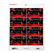 Étiquette Chaussures à talons hauts rouge et noir pour fête (Feuille entière)