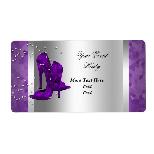 Étiquette Chaussures à talons hauts violettes argentées pour (Devant)