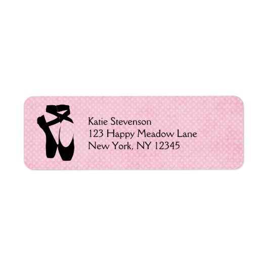 Étiquette Chaussures de Ballet Noir En Pointe (Devant)