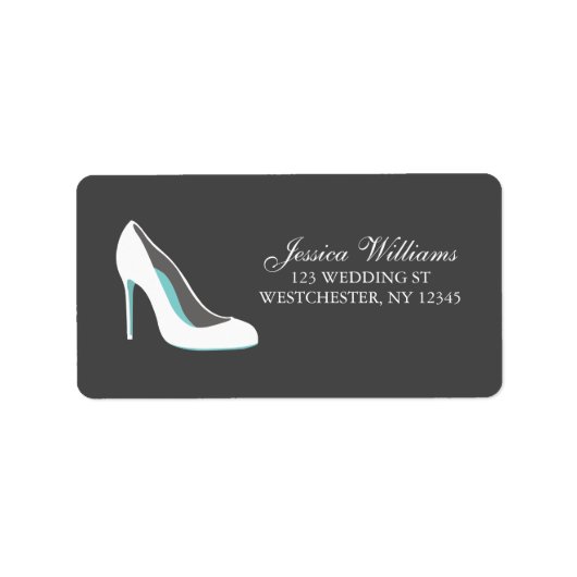 Étiquette Chaussures de mariées blanches et bleues (Devant)
