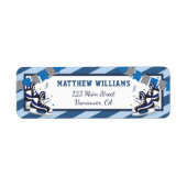 Étiquette Chaussures de patinage sur glace Bleu Stripes Écol (Devant)