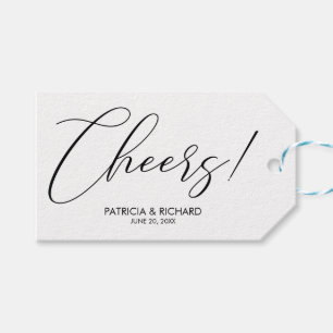 Étiquette Cheers Chic Script Lettering Wedding Fav