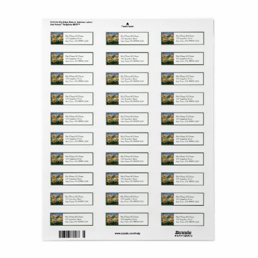 Étiquette Cheery Daffodiques (Feuille entière)