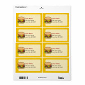 Étiquette Cheeseburger (Feuille entière)