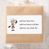 Étiquette Chef Féminine avec Mitts et cuillère en bois (En situation)