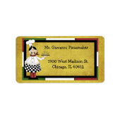 Étiquette Chef Servant De La Pizza (Devant)