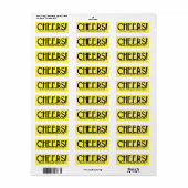 Étiquette Chefs Art Déco Jaune (Feuille entière)