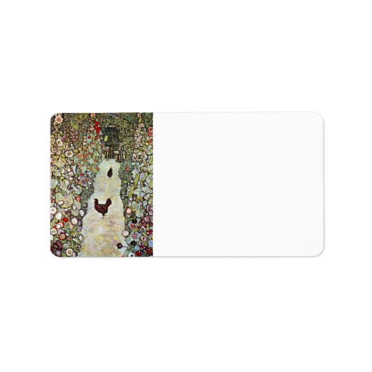 Étiquette Chemin du jardin avec poules par Gustav Klimt (Devant)