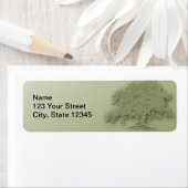 Étiquette Chêne géant sur un champ vert Adresse de retour (En situation)