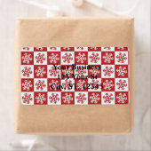 Étiquette Chèque rouge/blanc motif flocon de neige Thunder_C (En situation)