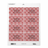 Étiquette Chèque rouge/blanc motif flocon de neige Thunder_C (Feuille entière)