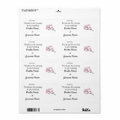 Étiquette Cherry Blossom Mariage Souvenirs Cadeaux Cadeaux c (Feuille entière)