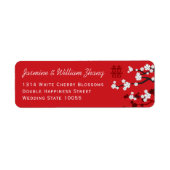 Étiquette Cherry Blossoms double bonheur Mariage chinois (Devant)