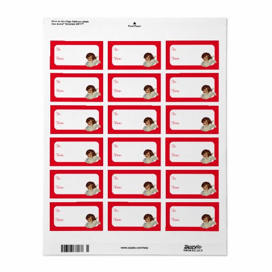 Étiquette Cherub vintage (Feuille entière)