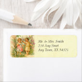 Étiquette Cherubs de printemps vintages (En situation)