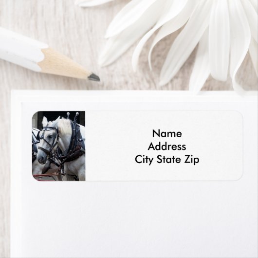 Étiquette Cheval à percheron (En situation)