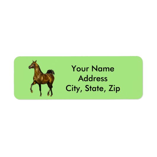 Étiquette Cheval arabe bai (Devant)