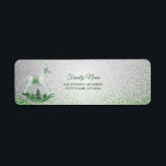 Étiquette Cheval Blanc Rocse Green Christmas Adresse de reto<br><div class="desc">Beau Blanc Rocking Horse Vert Noël Vacances Retour Adresse Label</div>