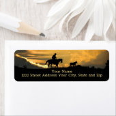 Étiquette Cheval Cowboy et Steer Country Western Retour (En situation)