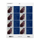 Étiquette Cheval de châtaignes (Feuille entière)