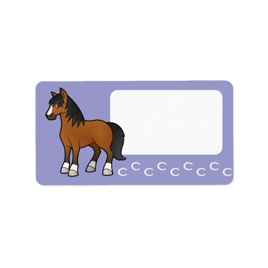 Étiquette Cheval de dessin (Devant)