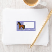Étiquette Cheval de dessin animé (En situation)