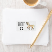 Étiquette Cheval de dessin animé trottant Palomino (En situation)