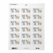 Étiquette Cheval de dessin animé trottant Palomino (Feuille entière)