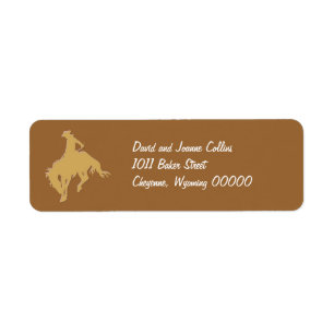 Étiquette Cheval de saut de cowboy en or