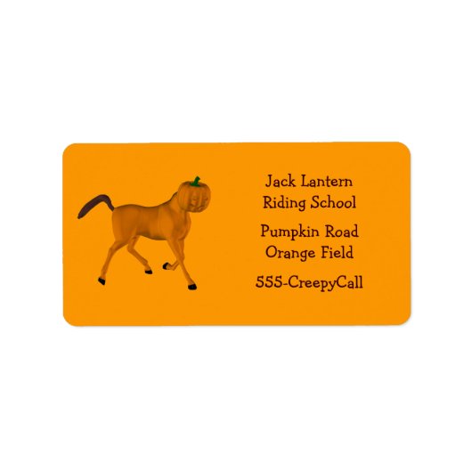 Étiquette Cheval d'Halloween (Devant)