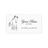 Étiquette Cheval en couleur noire (Devant)