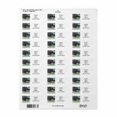 Étiquette Cheval et Cowboy neige hivernale (Feuille entière)