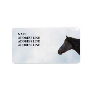 Étiquette Cheval foncé et ciel - adresse de retour