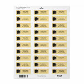Étiquette Cheval friésien Jaune (Feuille entière)